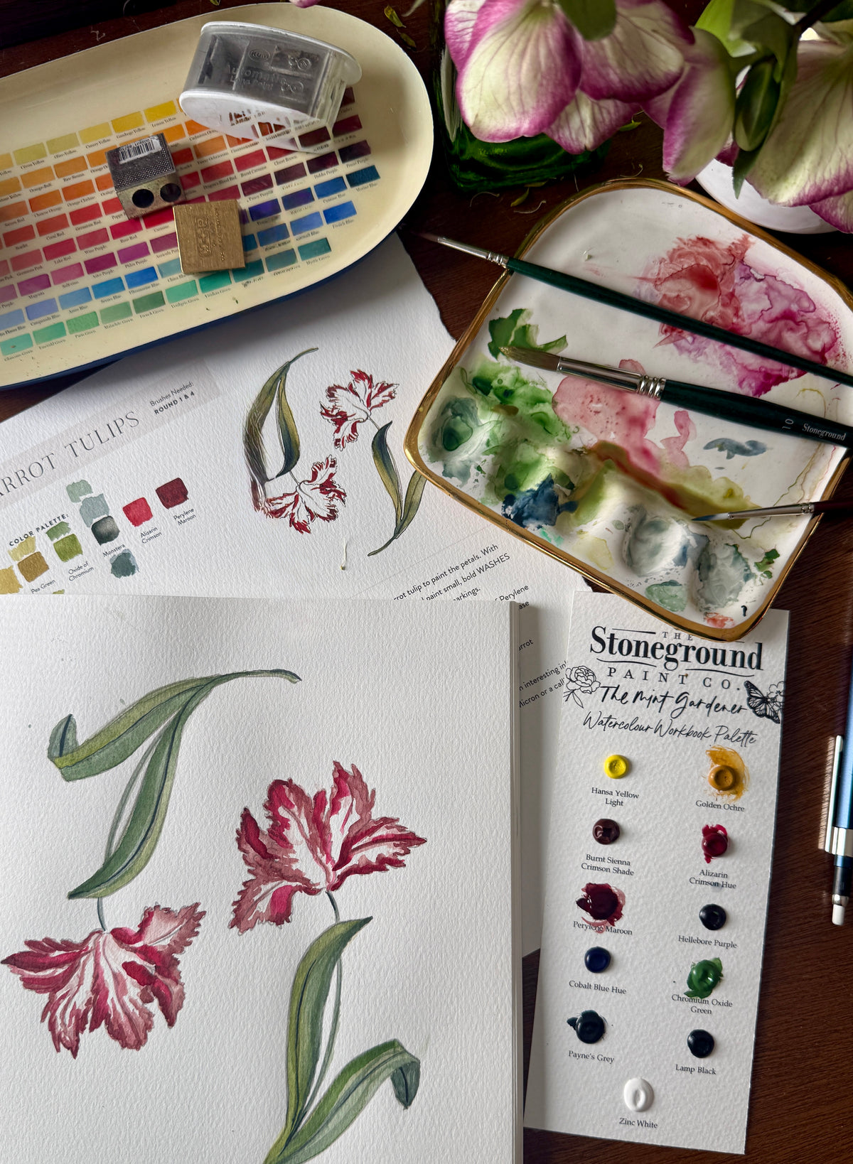 The Mint Gardener Watercolour Workbook ~11 Dot Card
